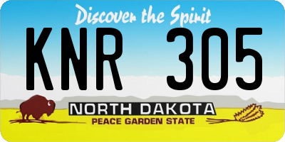 ND license plate KNR305