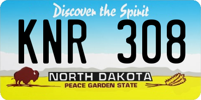ND license plate KNR308