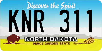 ND license plate KNR311