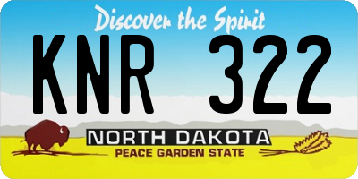 ND license plate KNR322