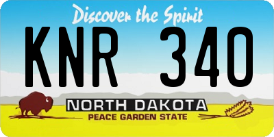 ND license plate KNR340