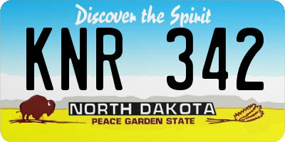 ND license plate KNR342