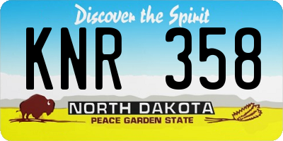 ND license plate KNR358