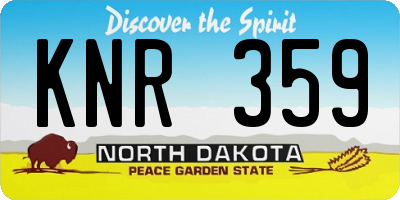 ND license plate KNR359