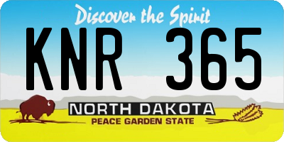 ND license plate KNR365