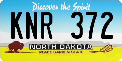 ND license plate KNR372