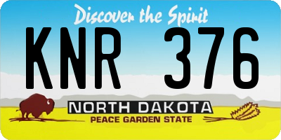 ND license plate KNR376