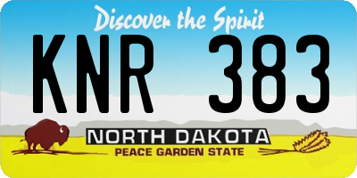 ND license plate KNR383