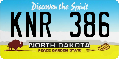 ND license plate KNR386