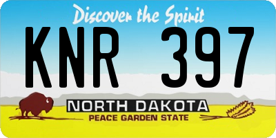 ND license plate KNR397
