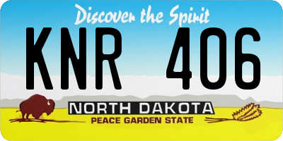 ND license plate KNR406