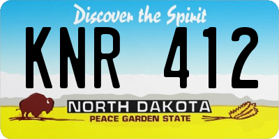 ND license plate KNR412