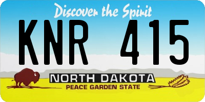 ND license plate KNR415