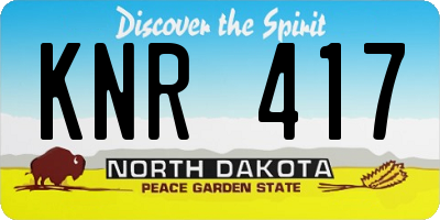 ND license plate KNR417