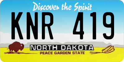 ND license plate KNR419