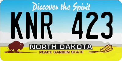 ND license plate KNR423