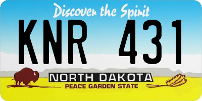 ND license plate KNR431