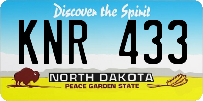 ND license plate KNR433