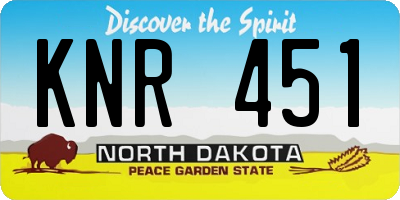 ND license plate KNR451