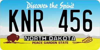 ND license plate KNR456