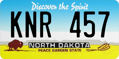 ND license plate KNR457