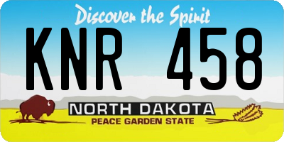 ND license plate KNR458