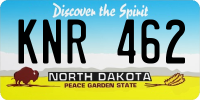 ND license plate KNR462