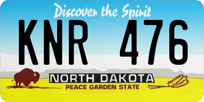 ND license plate KNR476