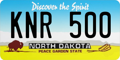 ND license plate KNR500