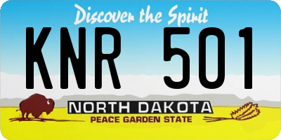 ND license plate KNR501