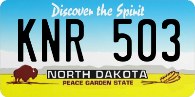 ND license plate KNR503