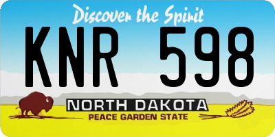 ND license plate KNR598