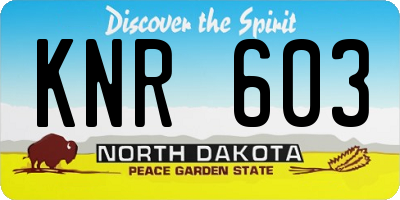 ND license plate KNR603