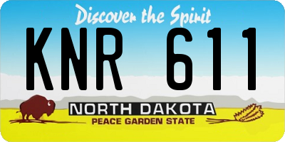 ND license plate KNR611