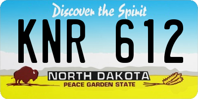 ND license plate KNR612