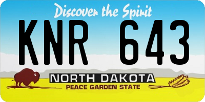 ND license plate KNR643