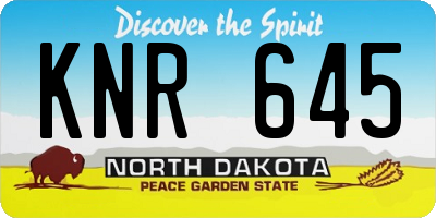 ND license plate KNR645