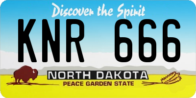 ND license plate KNR666