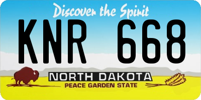 ND license plate KNR668