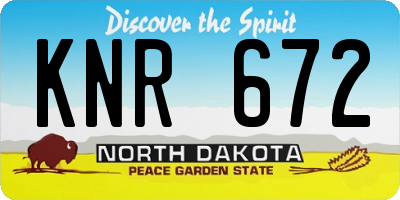 ND license plate KNR672
