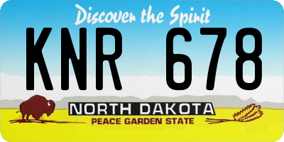 ND license plate KNR678