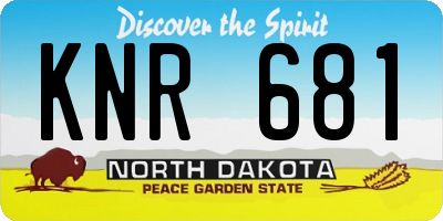 ND license plate KNR681