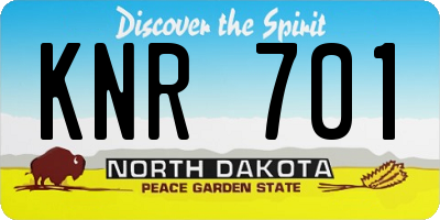 ND license plate KNR701