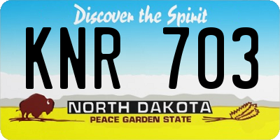 ND license plate KNR703