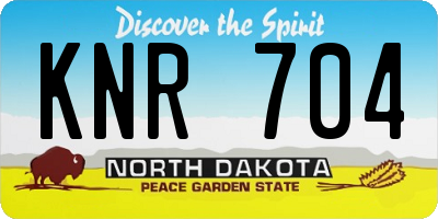 ND license plate KNR704