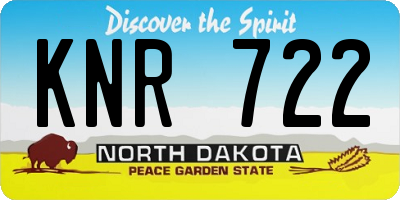 ND license plate KNR722