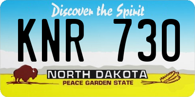 ND license plate KNR730