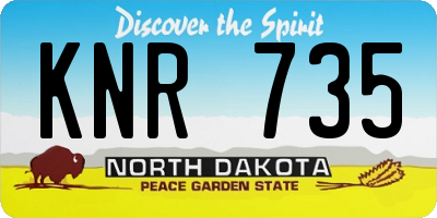 ND license plate KNR735