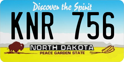 ND license plate KNR756