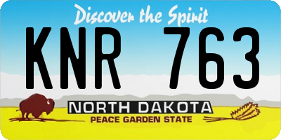 ND license plate KNR763